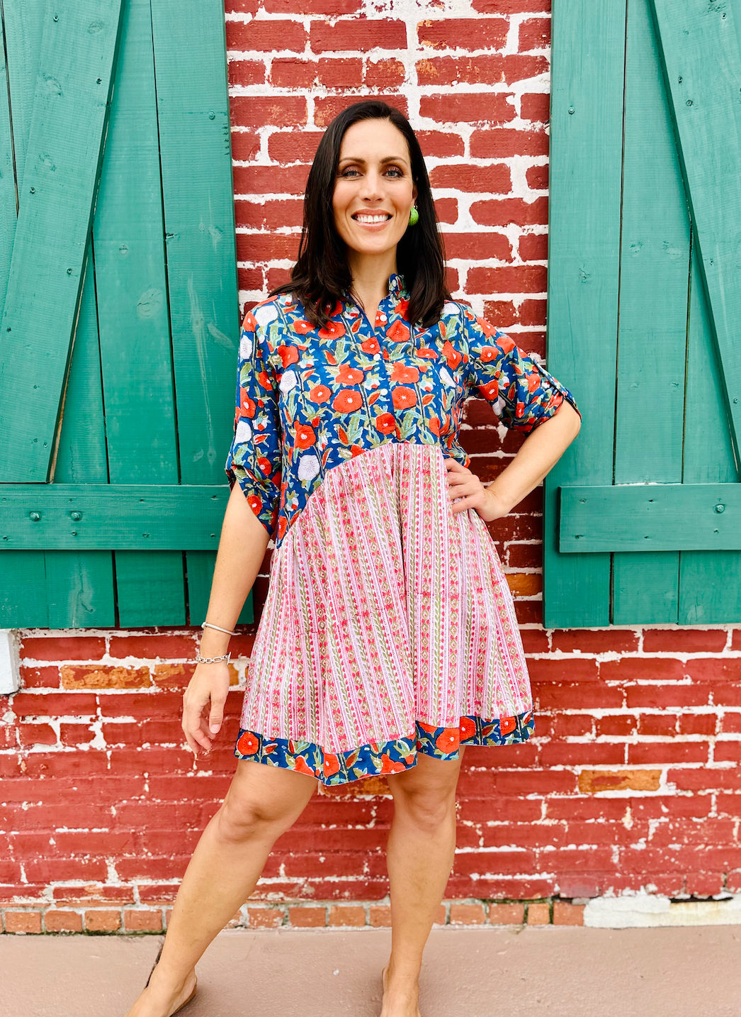 *SALE* Weekday Dress | Mixed Floral Stripe | Red