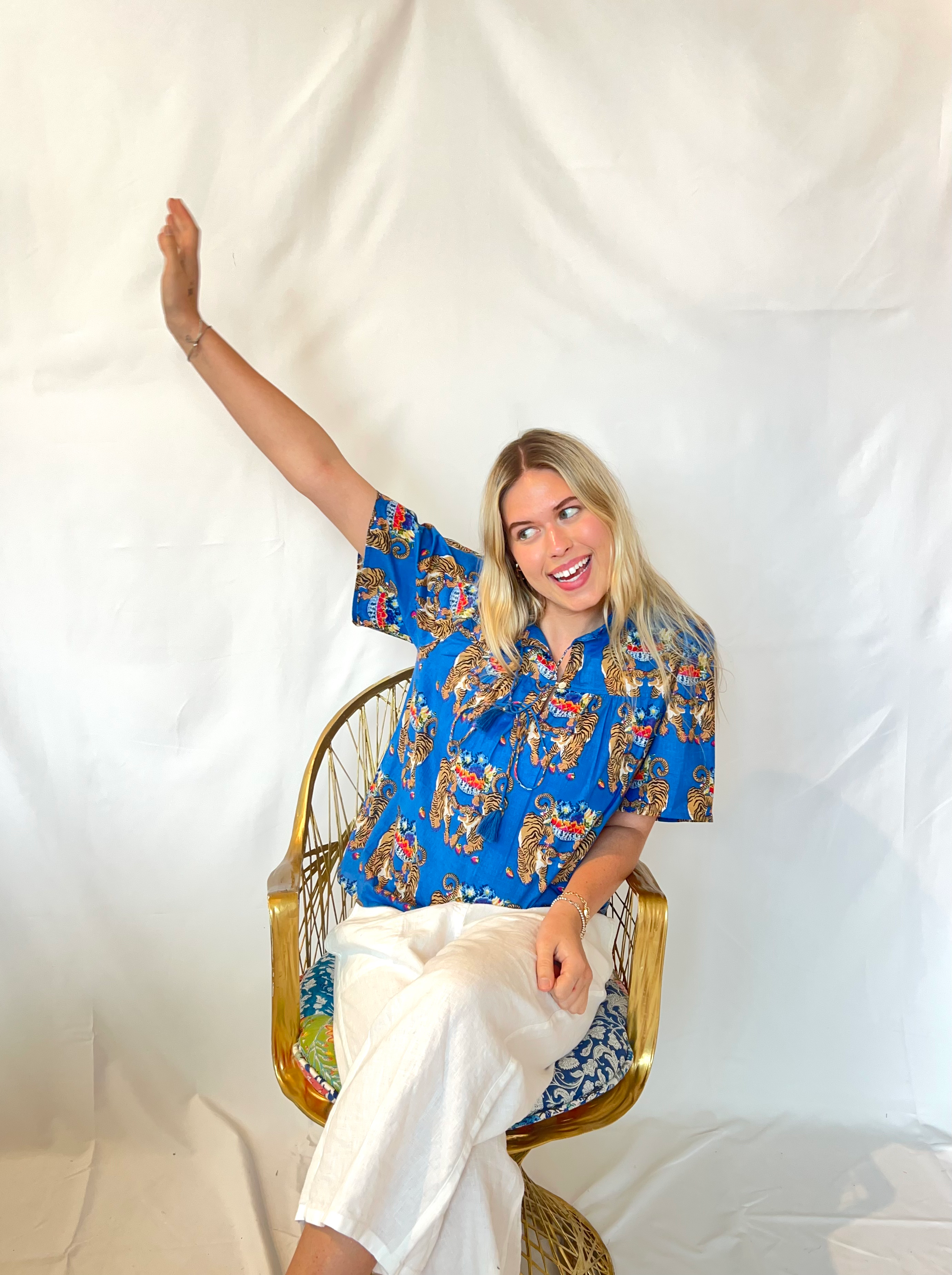 *SALE* Buffy Blouse | Twin Tigers | Blue