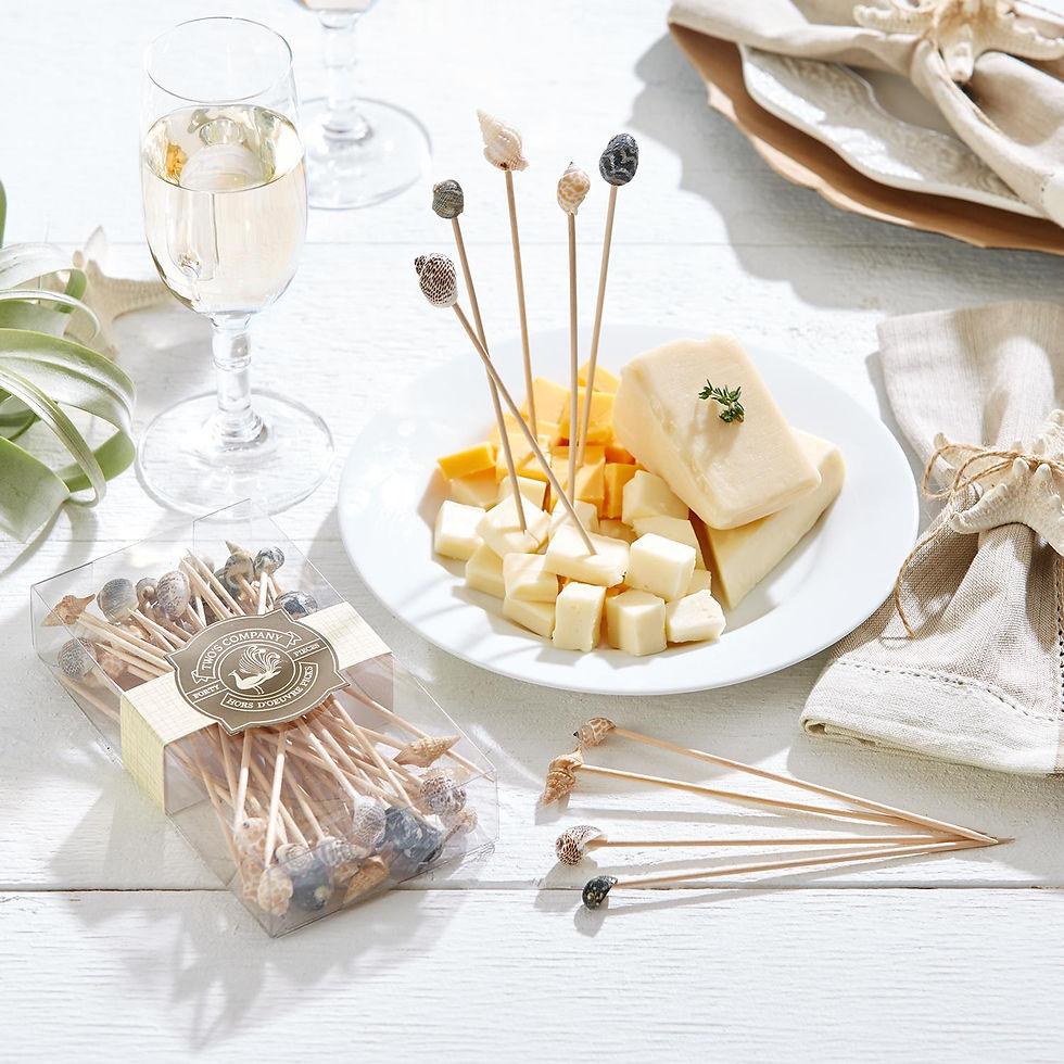 Thumbnail: Sea Fare 40 Shell Hors D'Oeuvre Long Picks in Gift Box - Wood/Shell