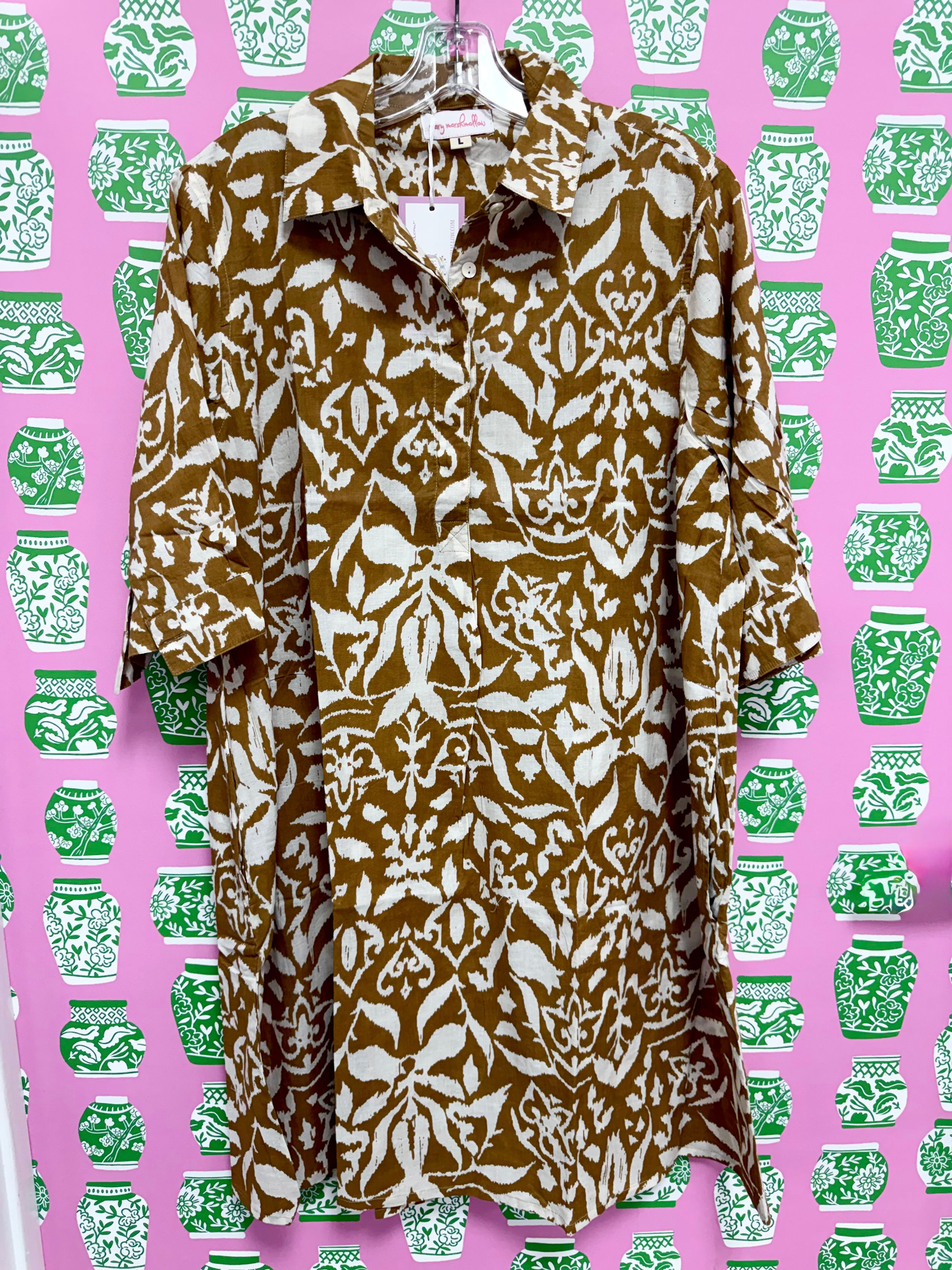 Delray Dress l Ikat | Neutral
