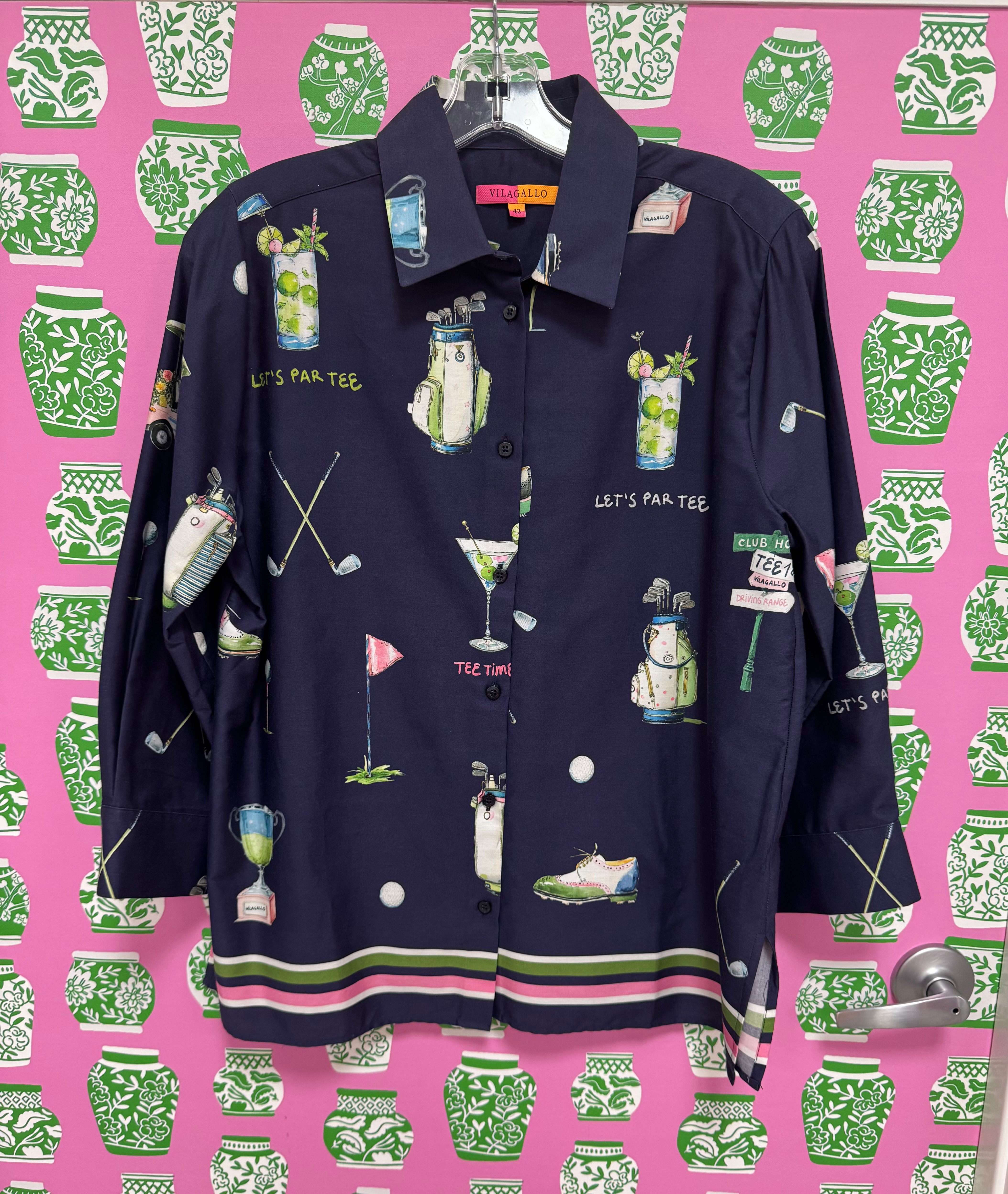 Tiffany Cotton Golf Shirt | Navy