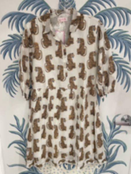 Frannie Short Dress | Tigers | White