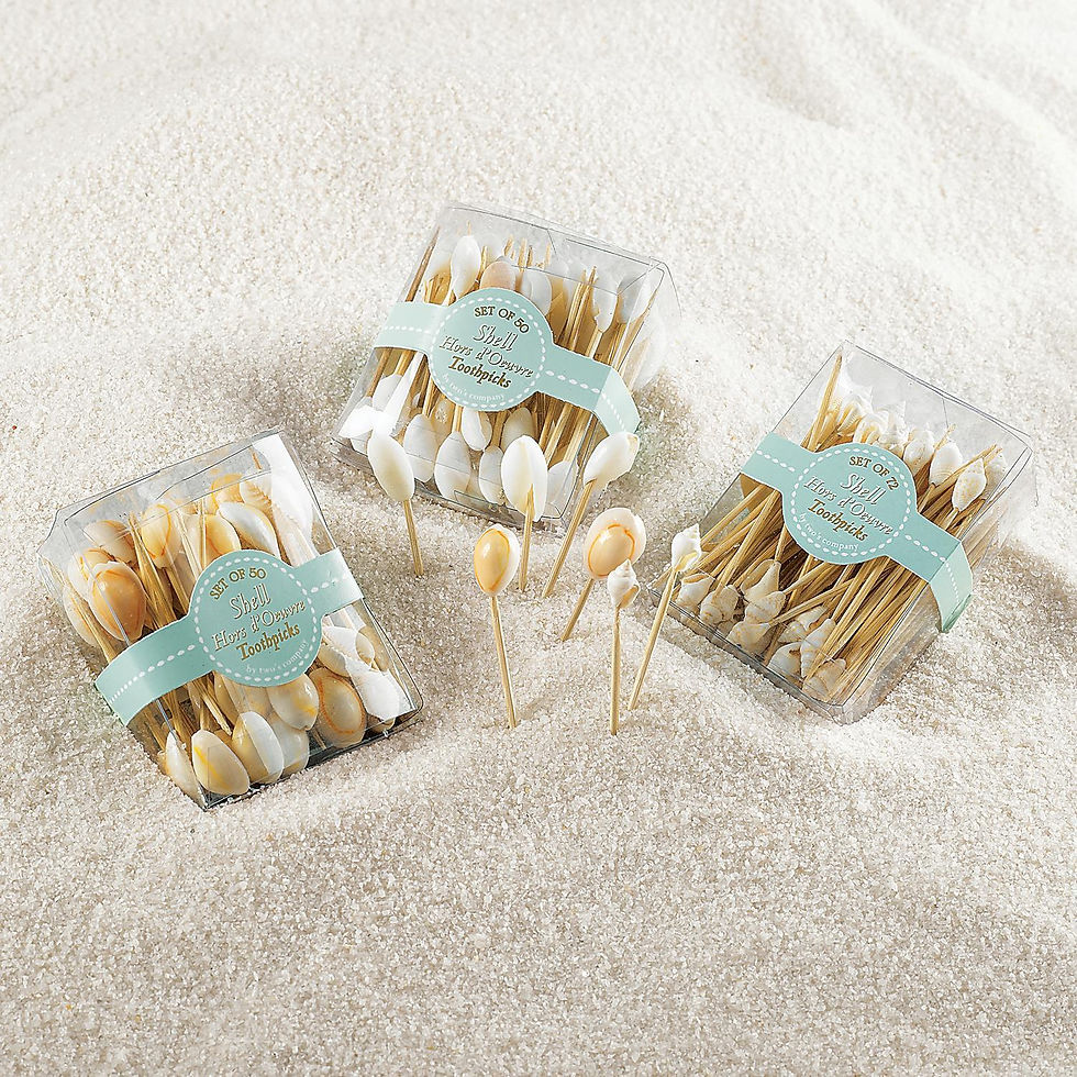 Thumbnail: Seashell Hors D'Oeuvre Picks in Gift Box Assorted 3 Styles: Nassa Shell, Sigay S