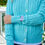 Thumbnail: Cable-knit Cotton Sweater | Turquoise