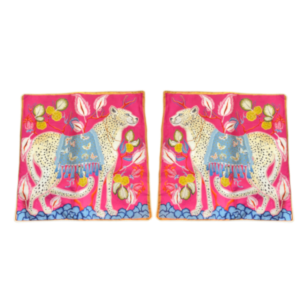 Paige Gemmel Pillow | Floral Cheetah Facing Left or Right | Pink