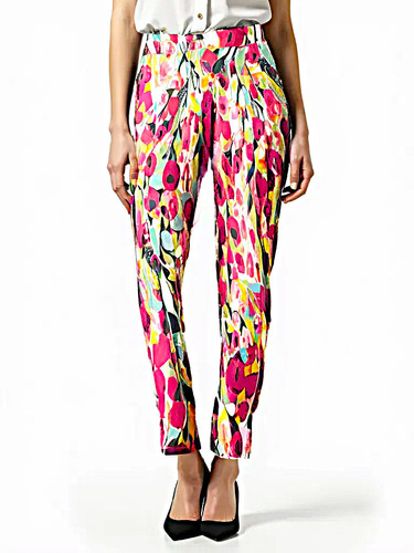 Krazy Larry Pull On Ankle Pant Pink Watercolor Snappy Turtle