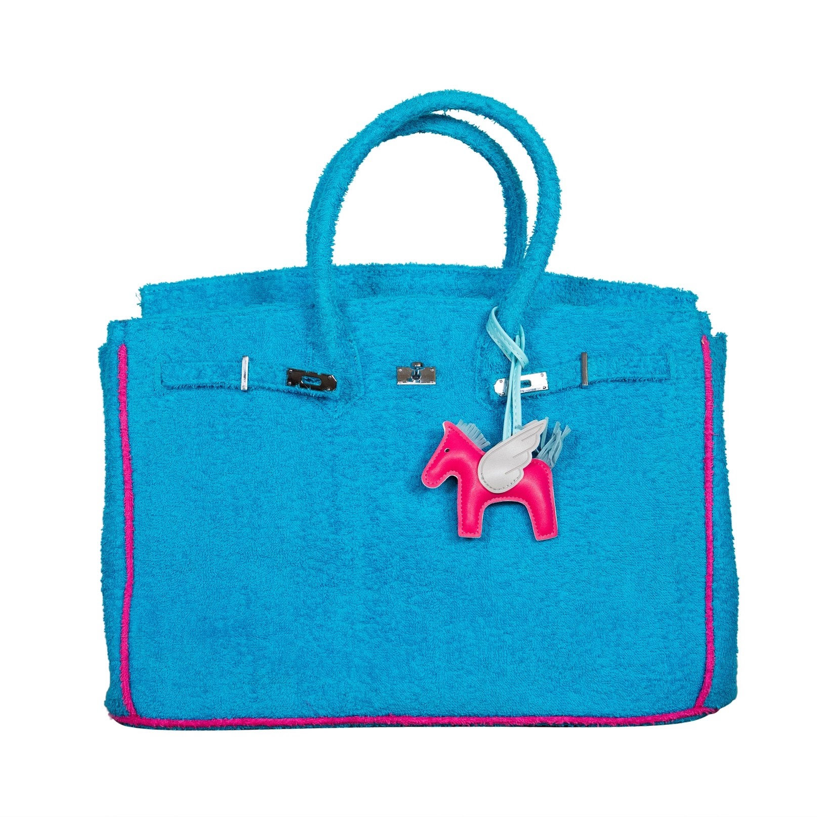 Hampton's Designer Inspired Tote Bag For Christmas | Turquoise/Pink
