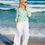 Thumbnail: Boyfriend Shirt | Bunch of Daisies | Aqua
