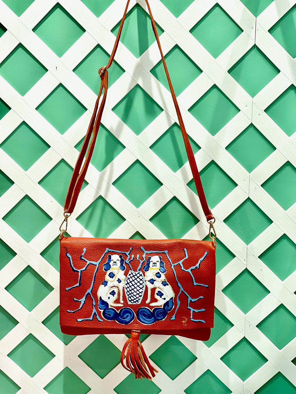 Hand-painted Staffordshire Tassel Crossbody