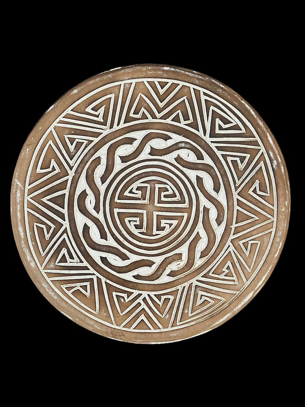 Thumbnail: Round wood carved mandala (300mm)