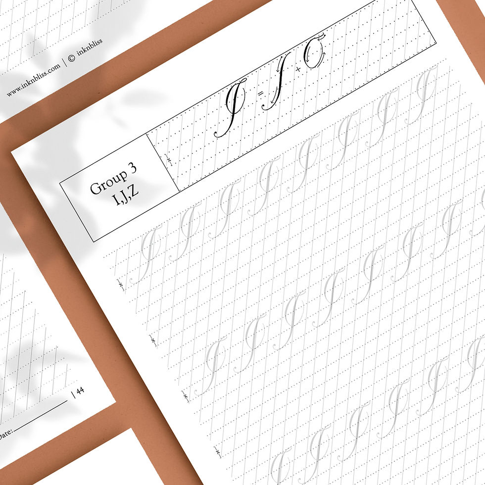 Thumbnail: Copperplate Practice Pad (Traceable Uppercase Letters)