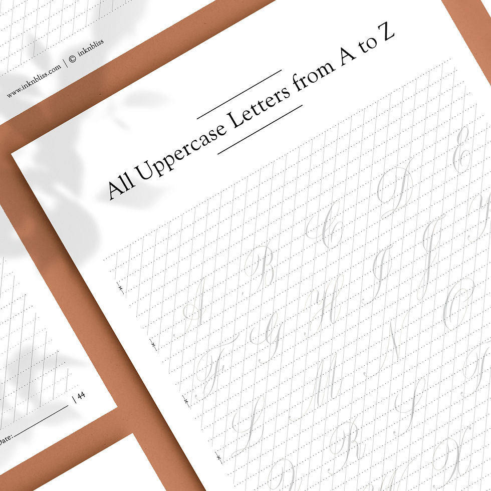 Thumbnail: Copperplate Practice Pad (Traceable Uppercase Letters)