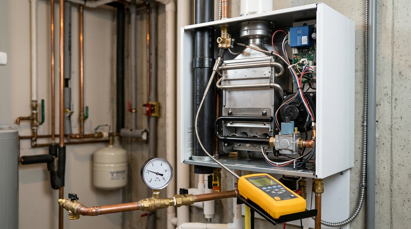 Lochinvar Boiler Maintenance — Combustion Testing and Gas Adjustment