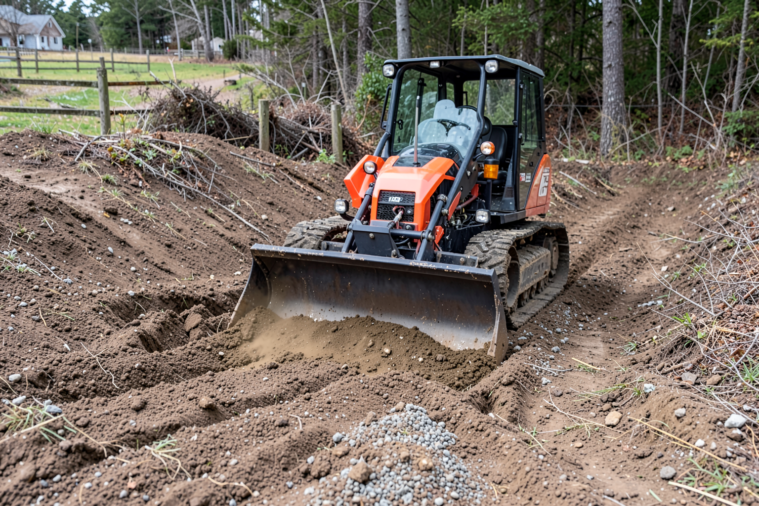 Land Clearing — Stump Grinding, Debris Haul, and Finish Grading Included