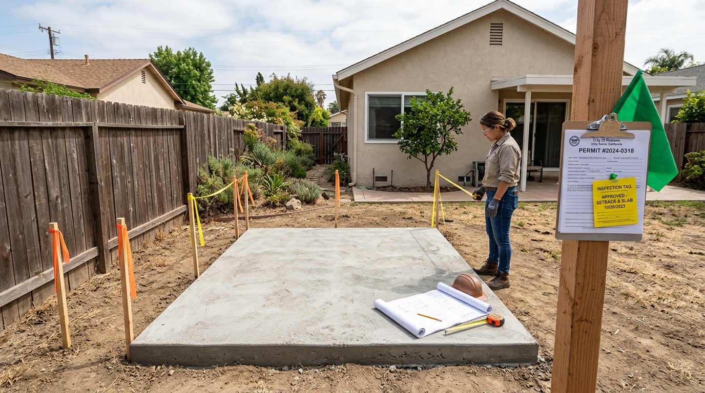 Storage Shed Construction — Site Checks and Rule Verification