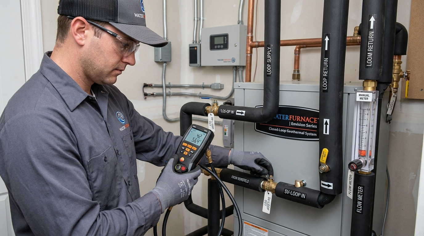WaterFurnace Geothermal Heat Pump Maintenance — Heat Exchange Performance Testing
