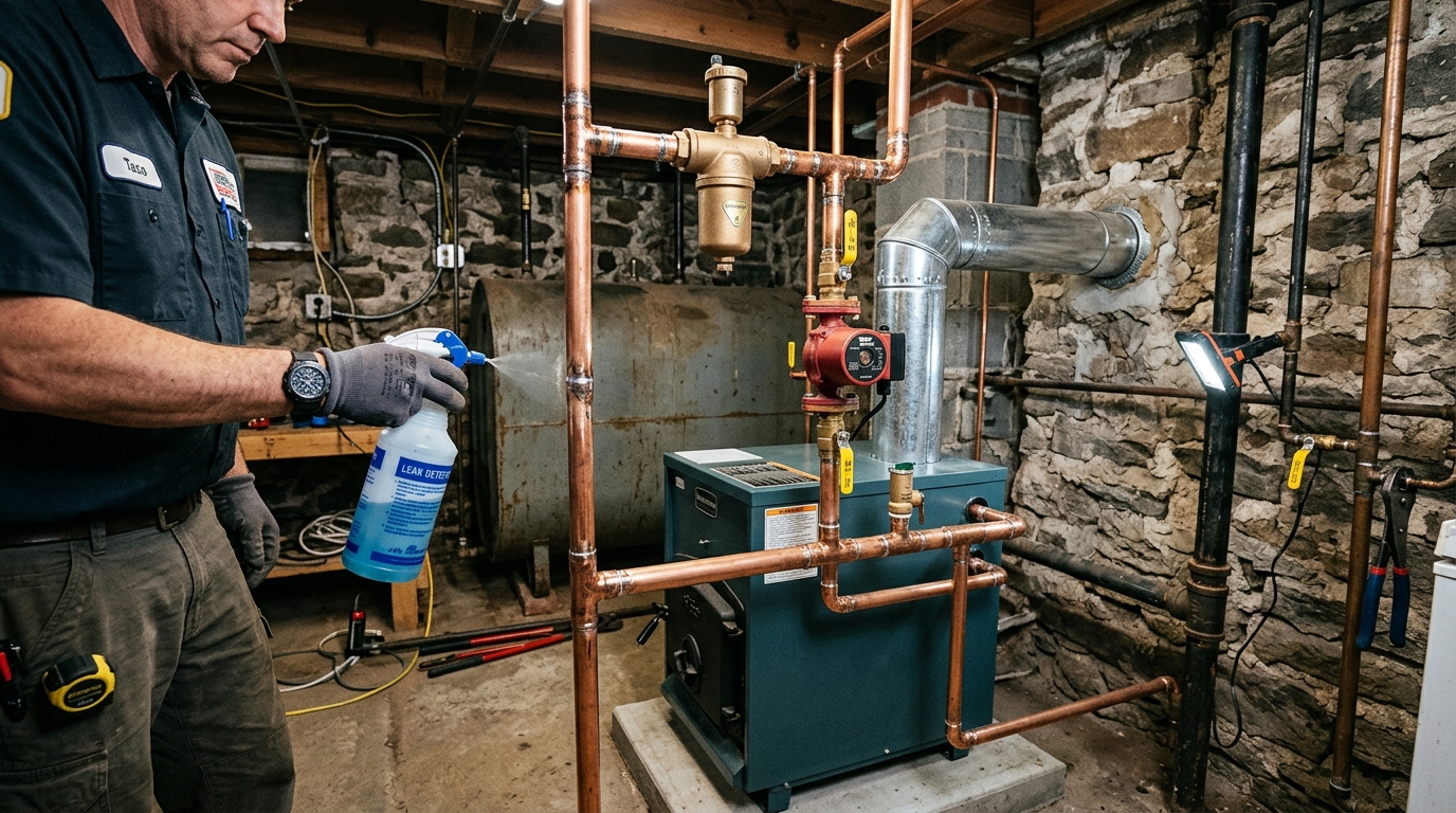 Boiler Installation — Detailed Integration of Old and New Piping