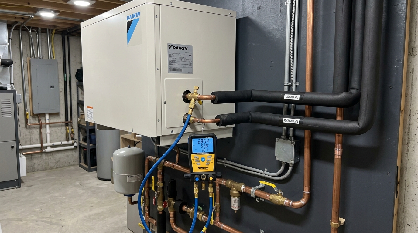 Daikin Heat Pump Installation — Full System Startup and Testing