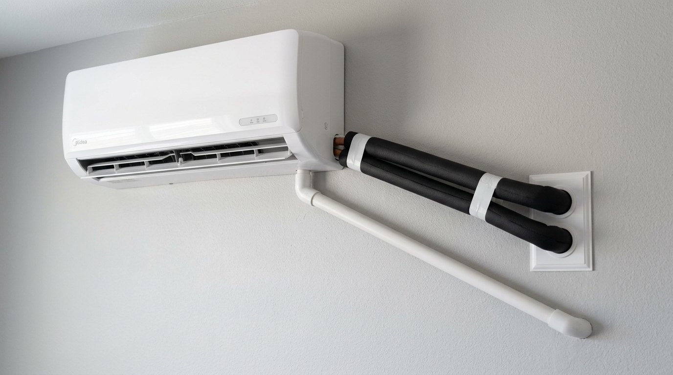 Midea Mini-Split Installation — Clean Refrigerant Line Installation