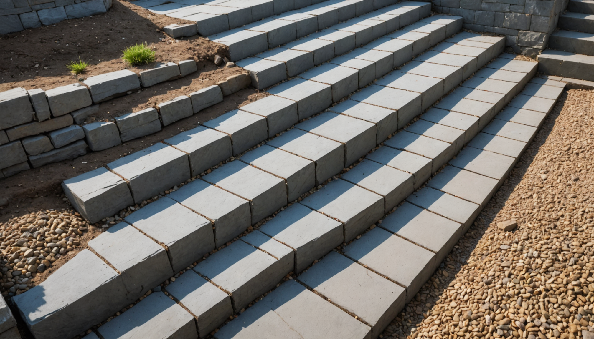 Commercial Bluestone Staircase Restoration - Drainage Corrections Built Into the Repair