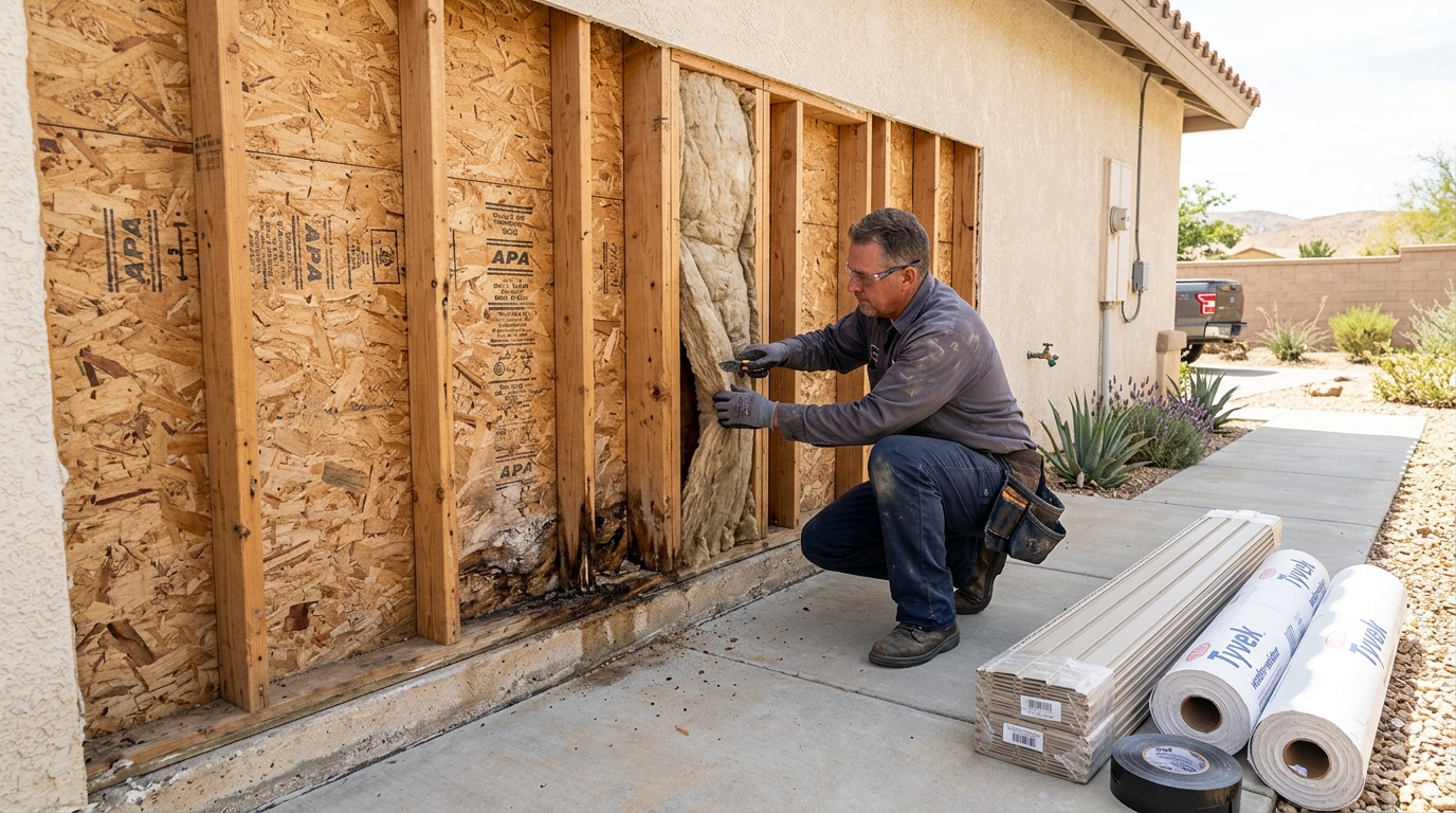 Vinyl Siding Replacement — Full Wall and Sheathing Check