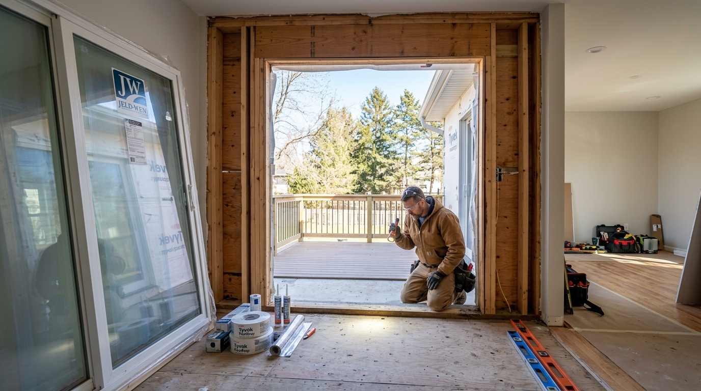 Sliding Glass Door Replacement — Framing Assessment Under Every Door