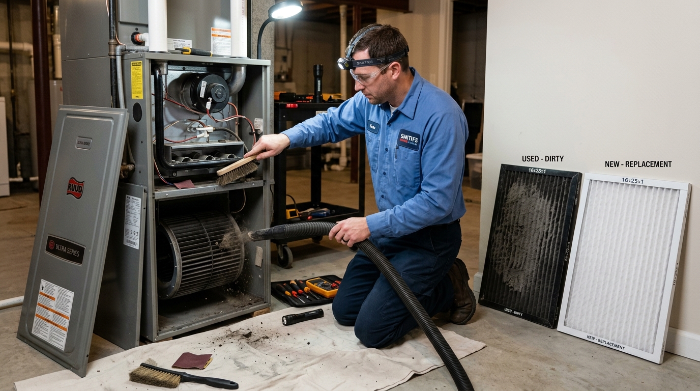 Ruud Furnace Maintenance — Internal Cleaning That Affects Output