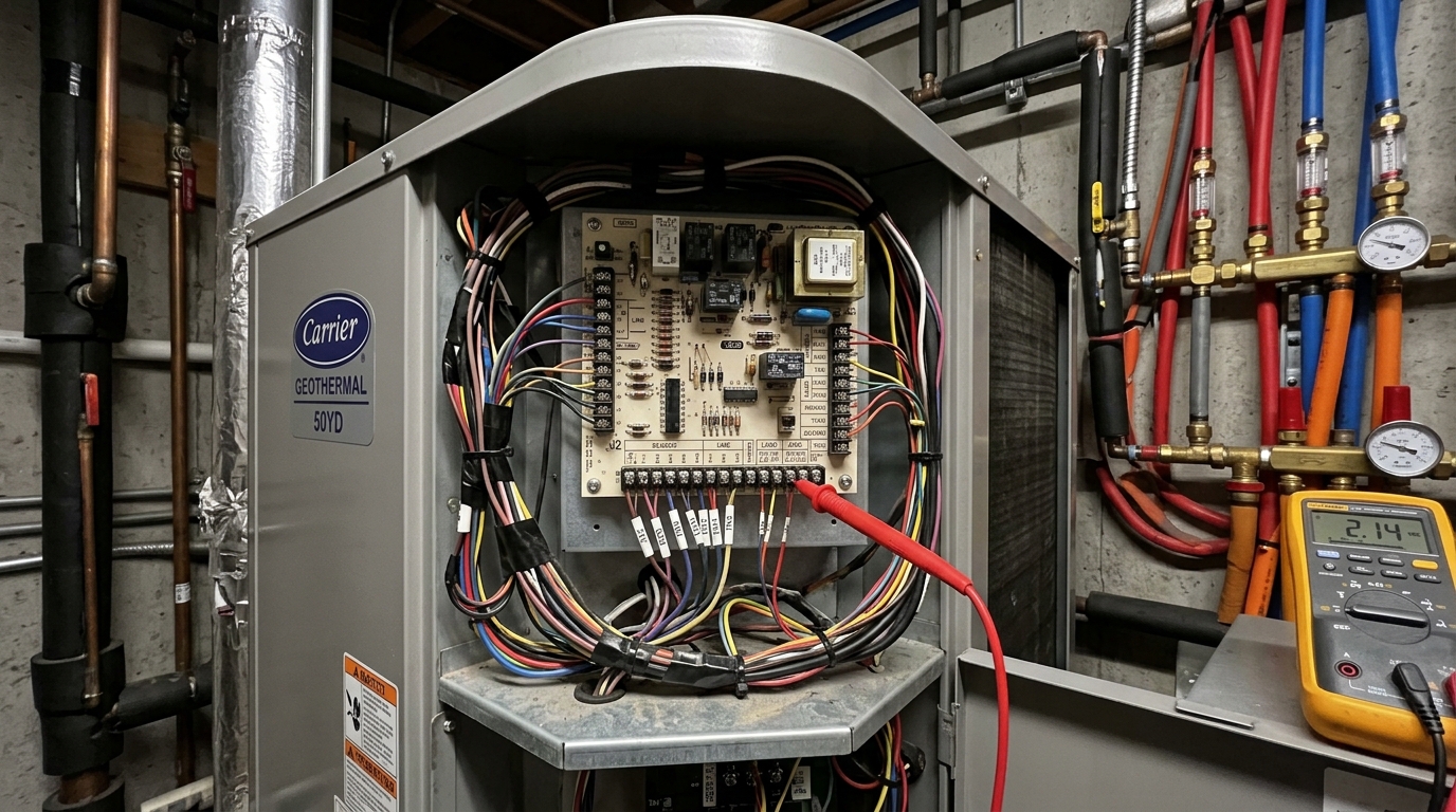Carrier Geothermal Heat Pump Repair — Control and Sensor Troubleshooting