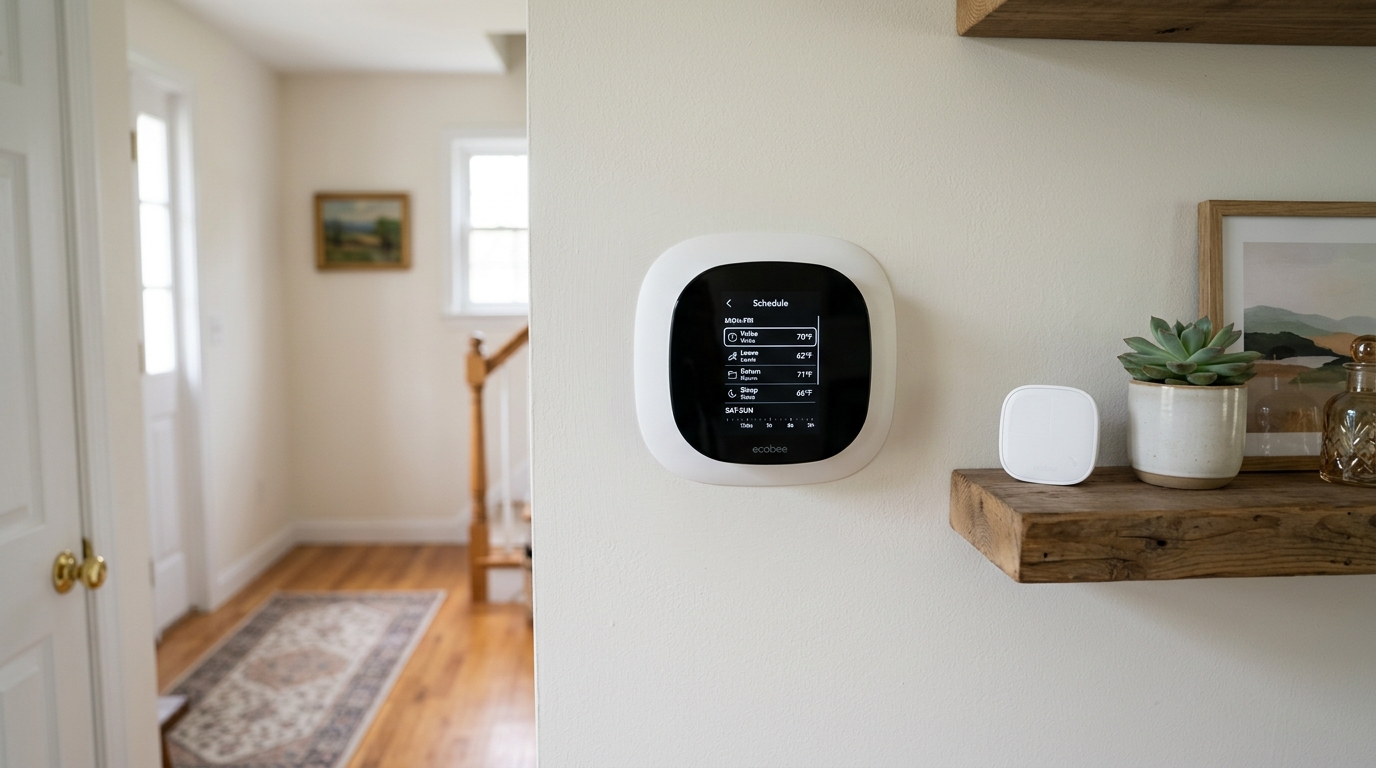 ecobee Thermostat Installation — Setup of Sensors and Scheduling