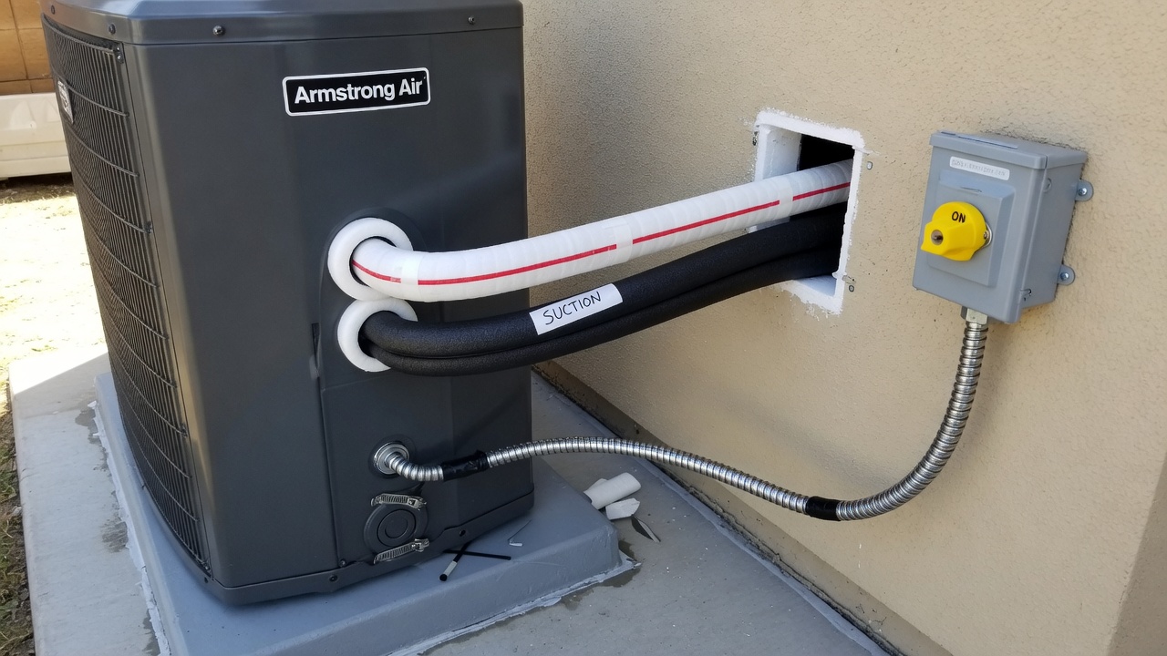 Armstrong Air Heat Pump Installation — Clean Refrigerant and Electrical Work