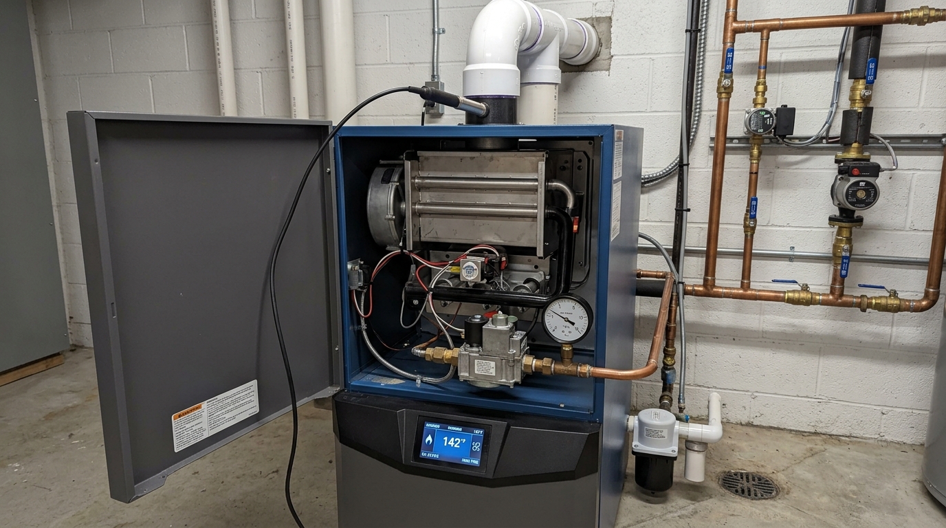 Lochinvar Boiler Installation — Combustion Testing and Commissioning