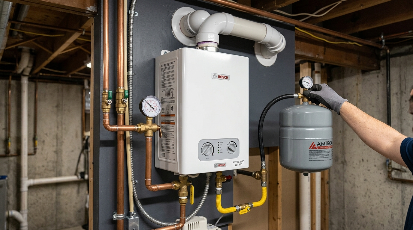 Bosch Water Heater Installation — Full Startup and Safety Check