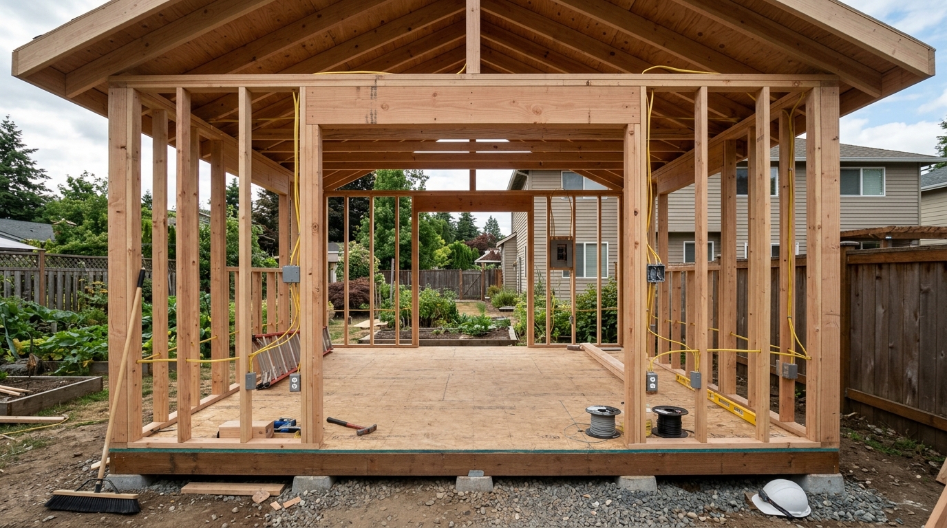 Backyard Office Shed — Every Trade Coordinated and Tracked