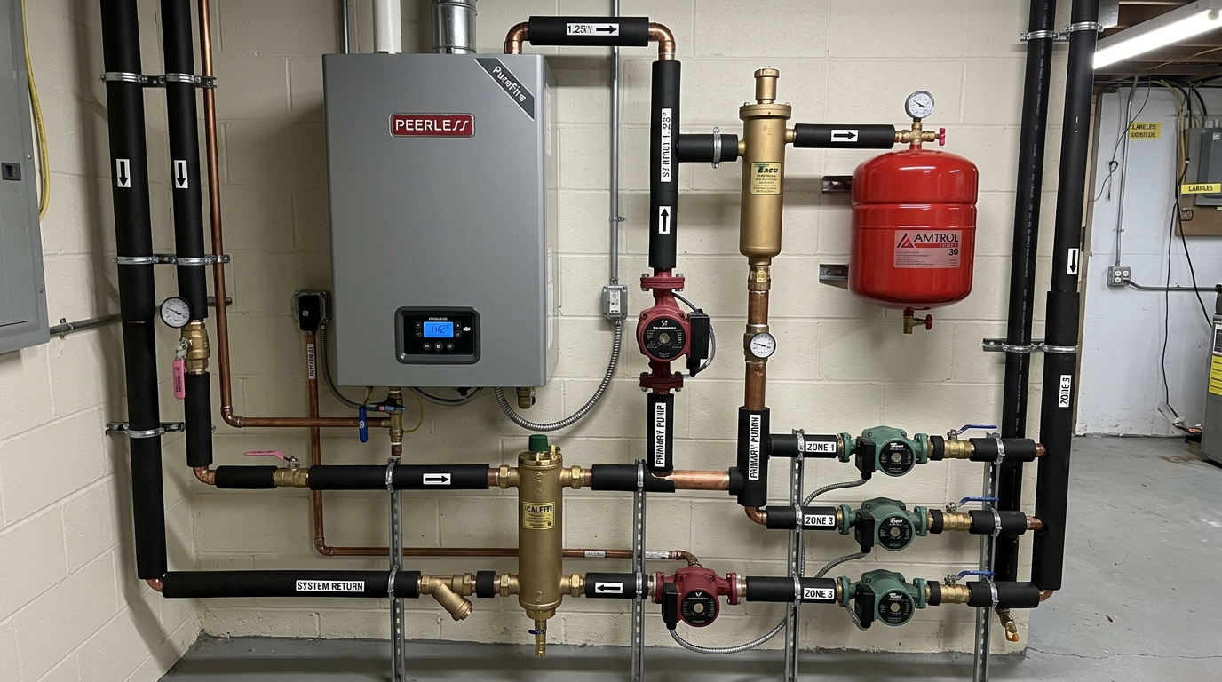 Peerless Boiler Installation — Manufacturer-Specified Piping Setup