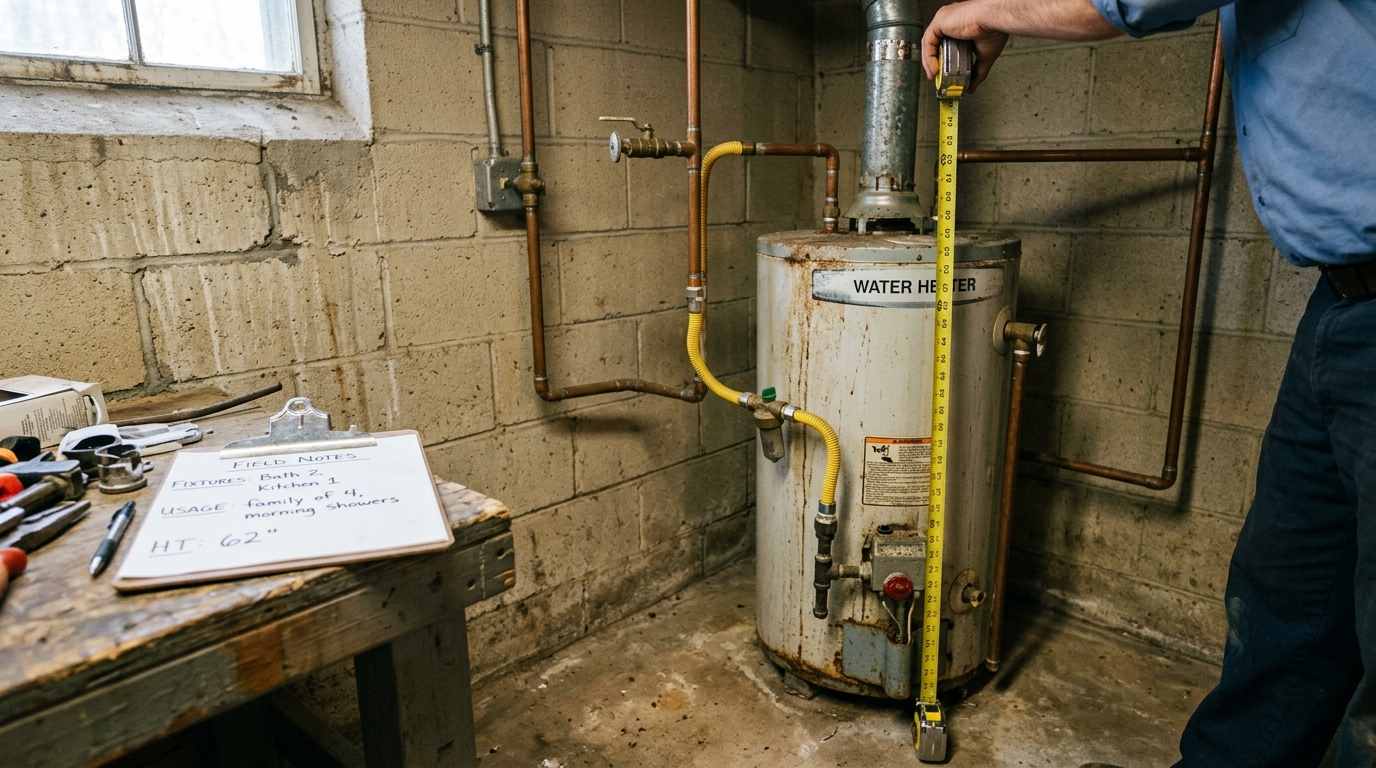 Water Heater Installation — Sizing Done by Actual Hot Water Usage