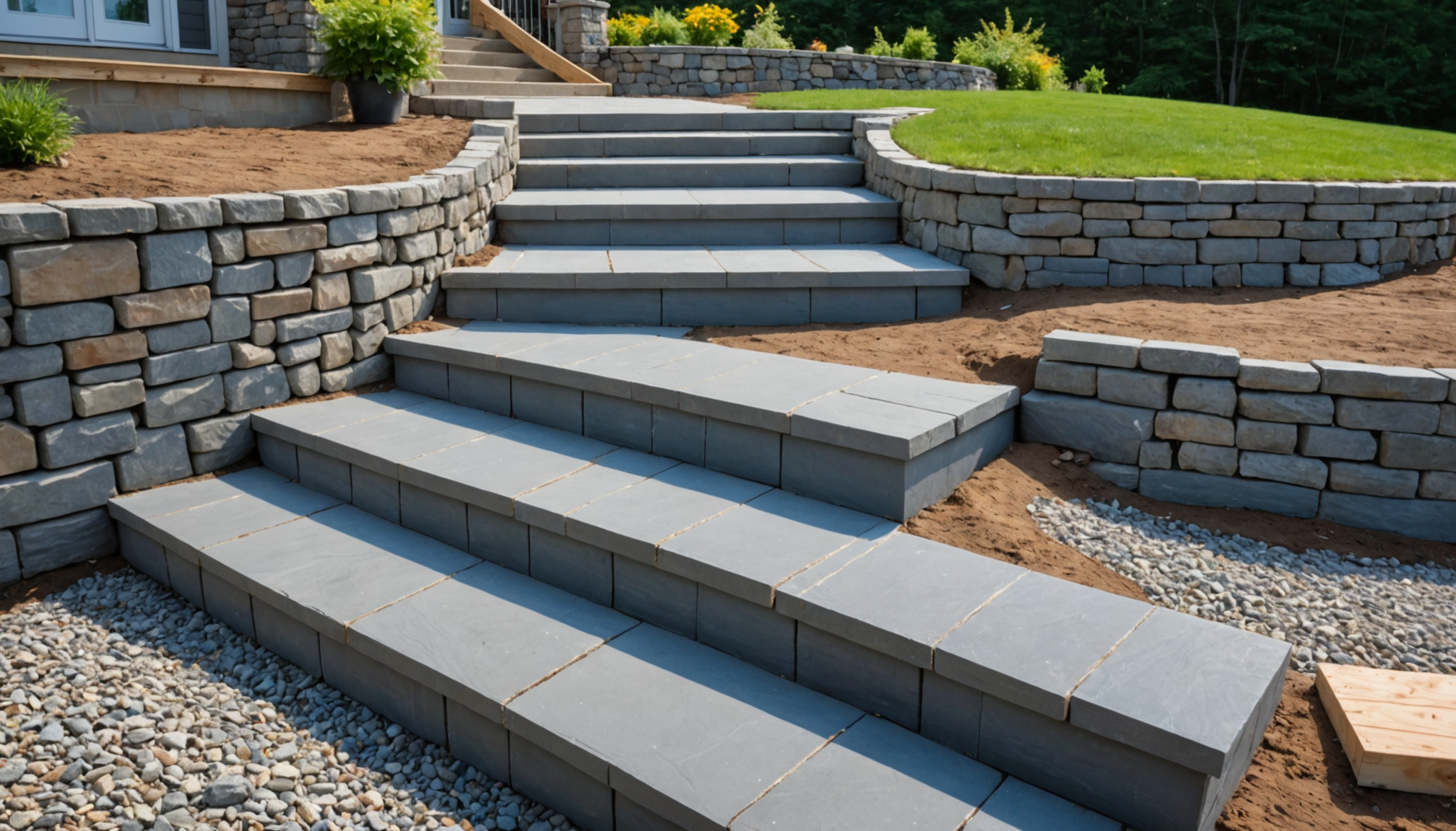 Commercial Bluestone Staircase Installation - Durable Materials for Heavy Traffic