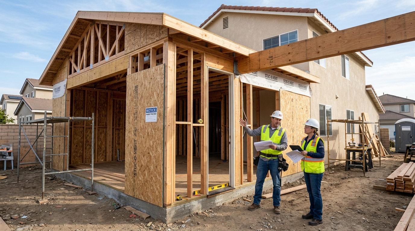 Family Room Addition — Framing Connected to El Sobrante Home