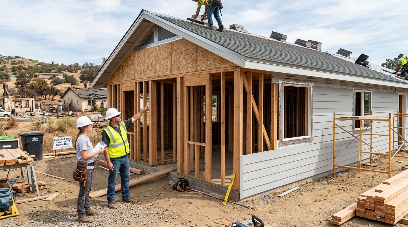 Fire Damage Rebuild — Chapter 7A Wildfire Compliance