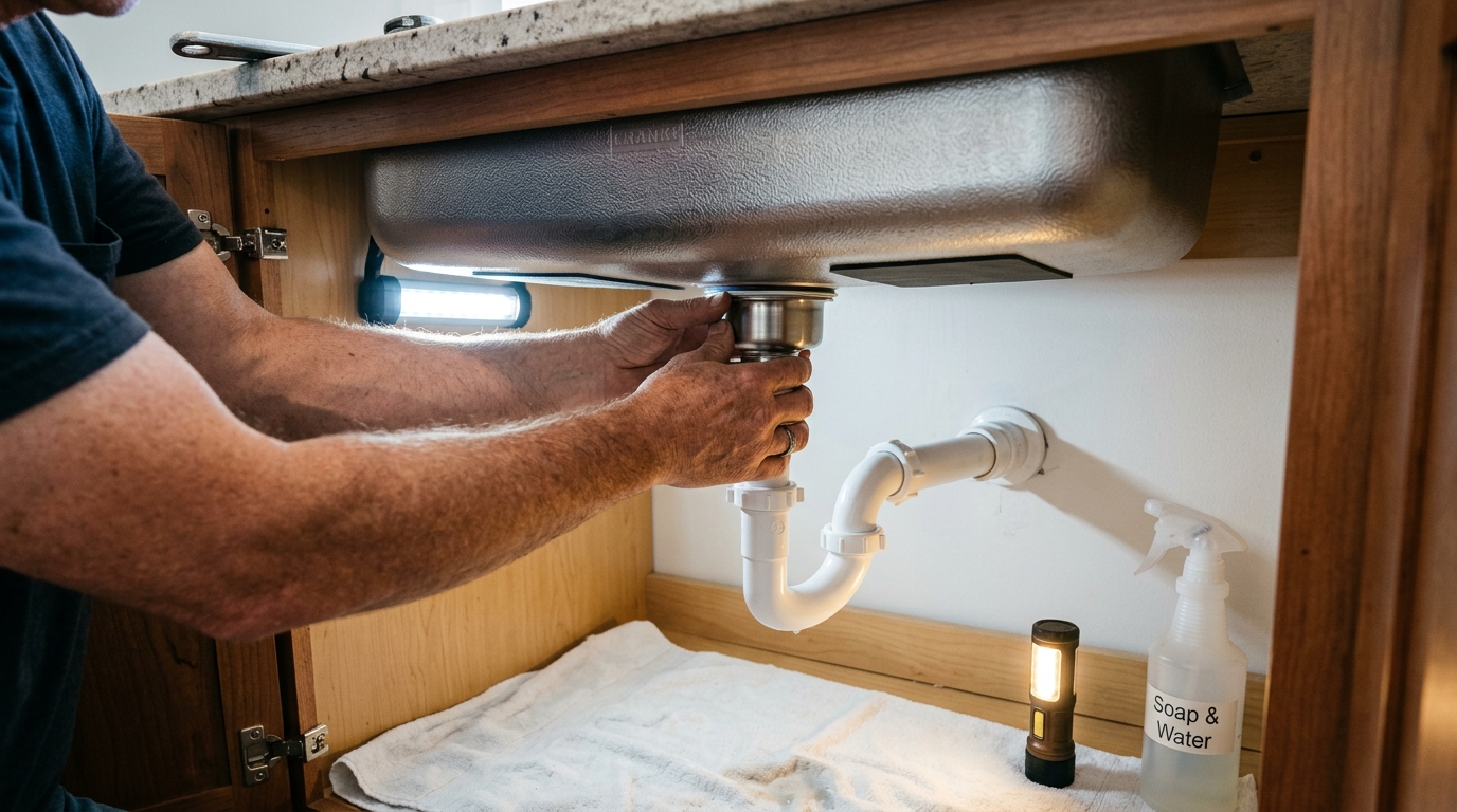 Sink Installation — Drain Alignment And Trap Rebuild