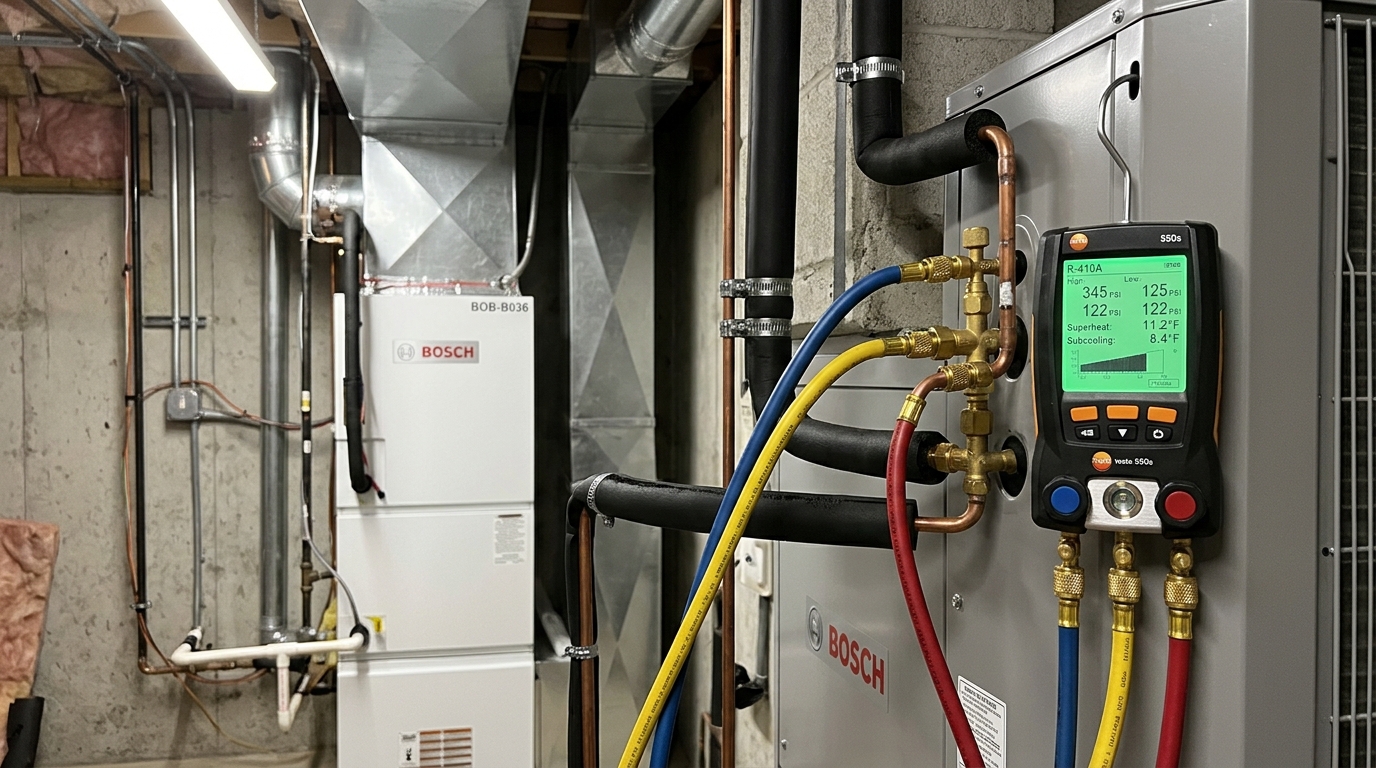 Bosch Heat Pump Installation — Full Commissioning and Testing