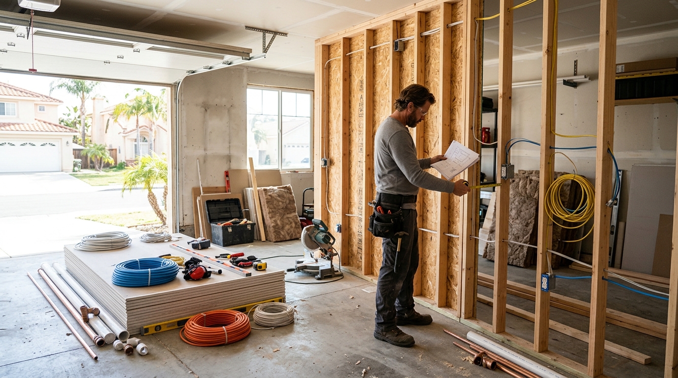 Garage Remodeling — Stepwise Trade Sequencing