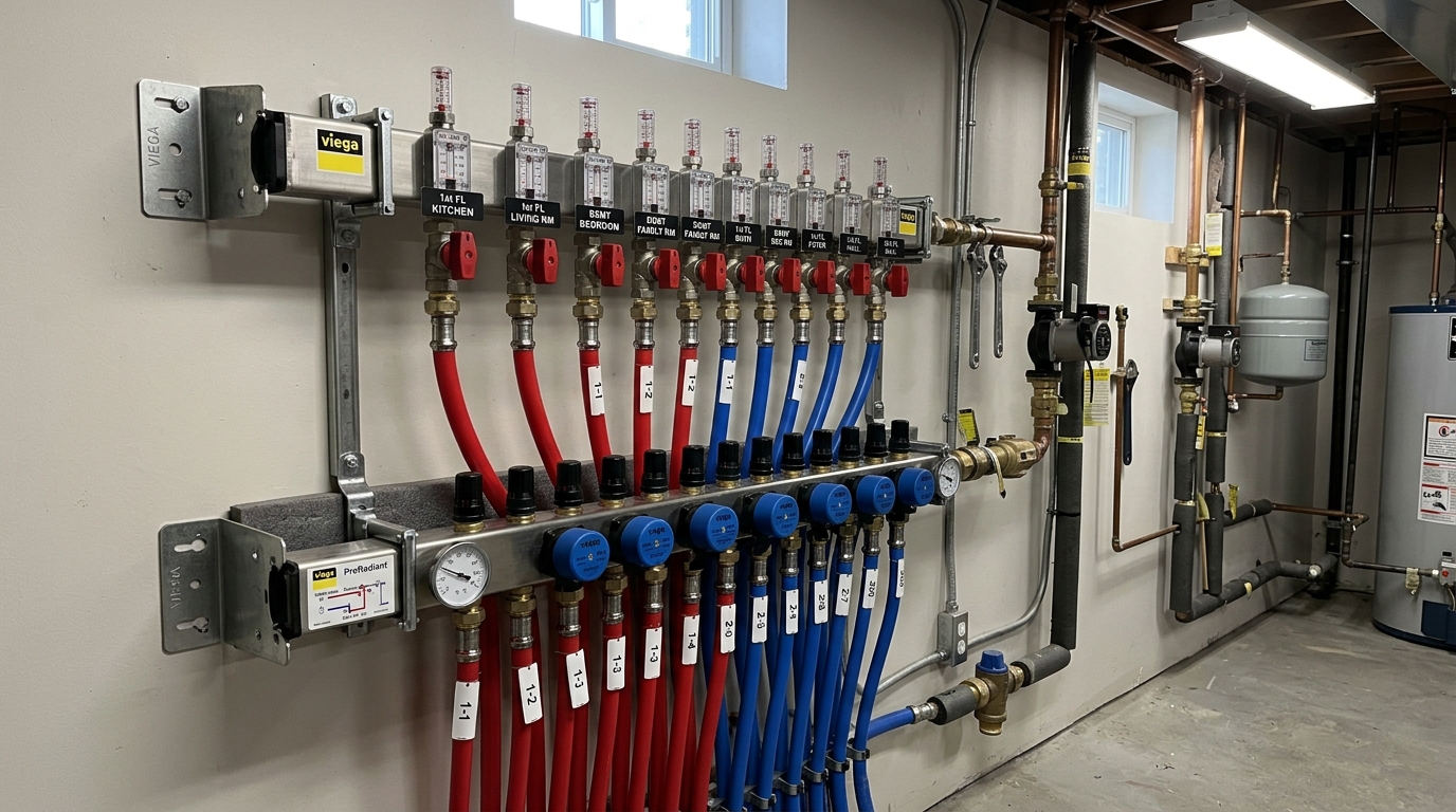 Viega Radiant Floor Heating Installation — Viega Manifold and PEX Systems