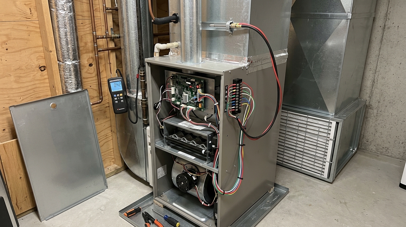 Mitsubishi Furnace Maintenance — Airflow and Control Verification