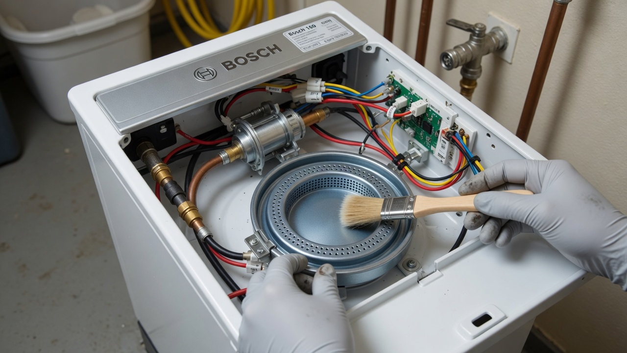 Bosch Water Heater Maintenance — Full Burner and Control Inspection