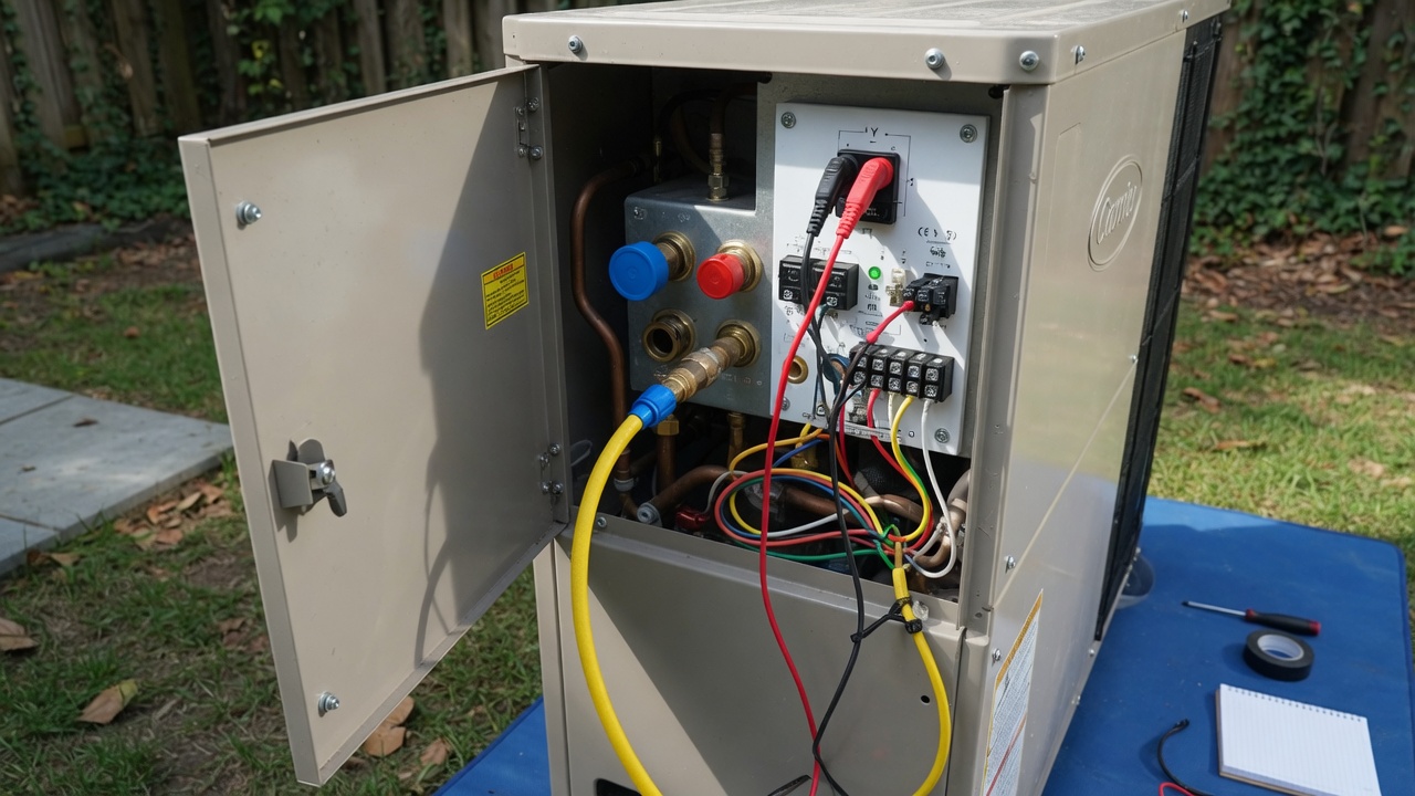 Carrier Heat Pump Maintenance — Refrigerant and Electrical Testing