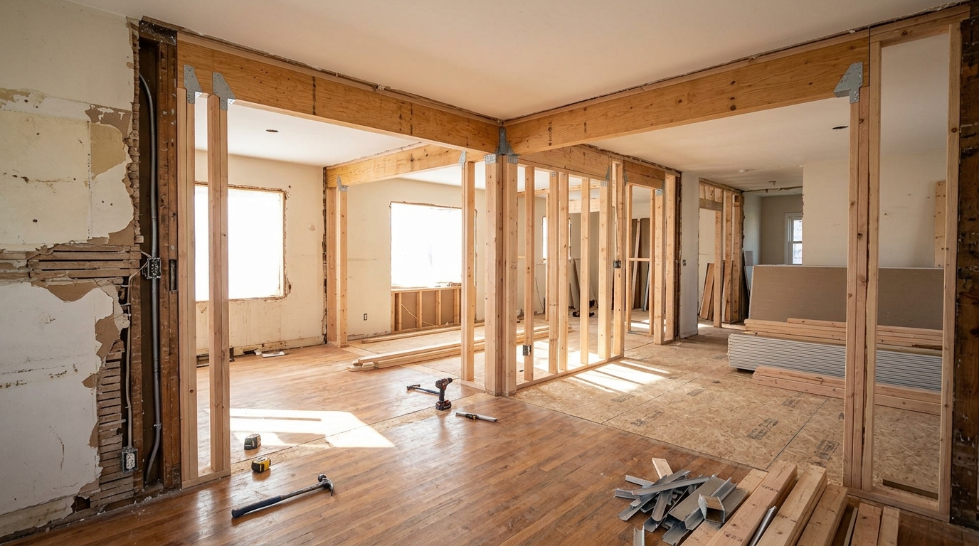 Home Remodeling — Self-Performed Framing and Carpentry