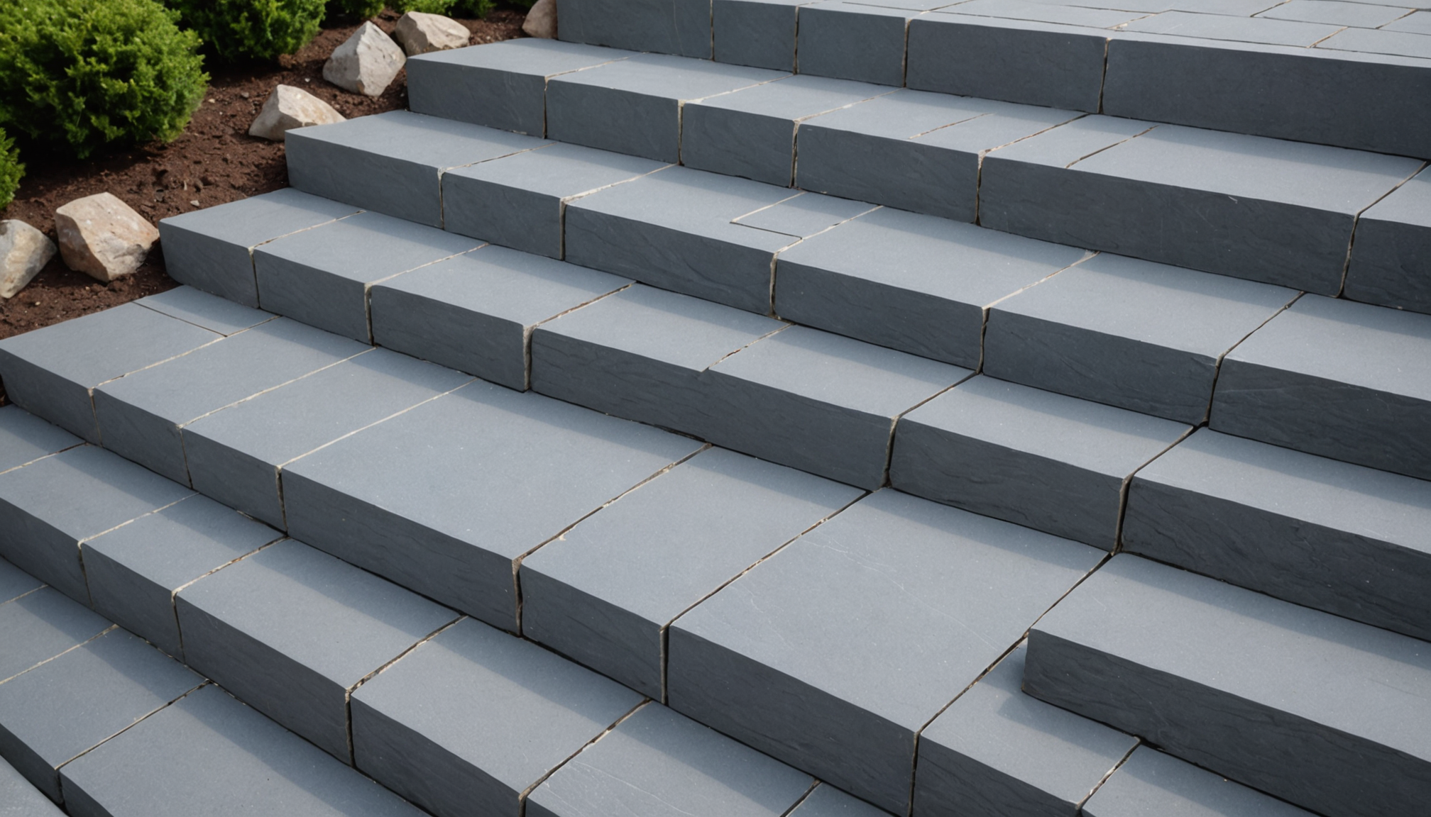 Commercial Bluestone Staircase Installation - Corrected Grading and Drainage