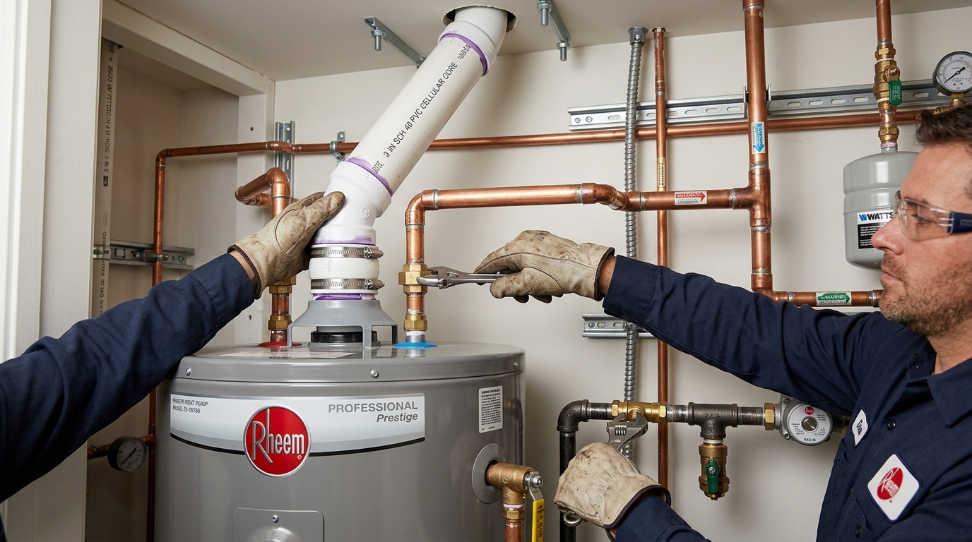 Rheem Water Heater Installation — Safe Venting and Connections