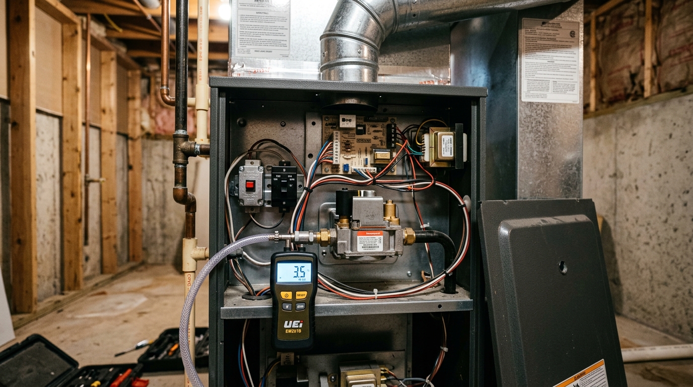 Carrier Furnace Maintenance — Safety Control and Gas Check