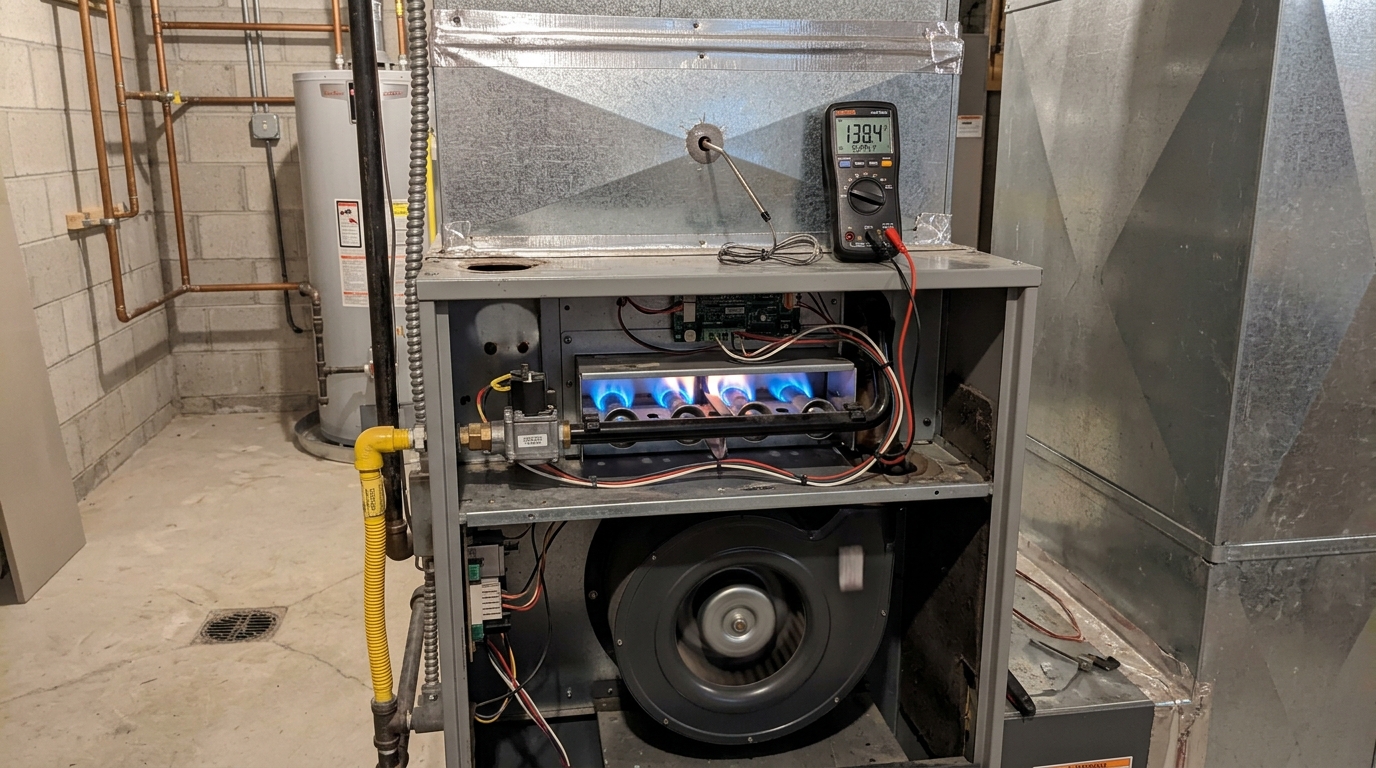 GE Furnace Repair — Full Heating Cycle Verification